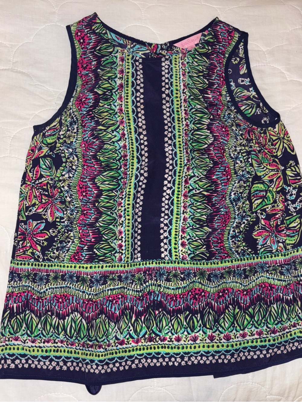Lilly Pulitzer Navy Multi Floral-Print Sleeveless Tank